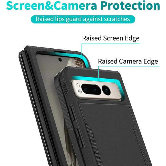 Black Google Pixel Z Fold Case 5G Shockproof Heavy Duty Case - Picture 5 of 8